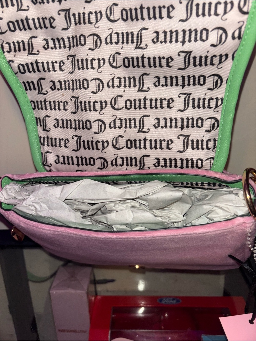 Juicy Couture Pink & Green Embroidered Crossbody Bag - Picture 7 of 7